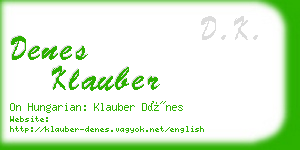 denes klauber business card